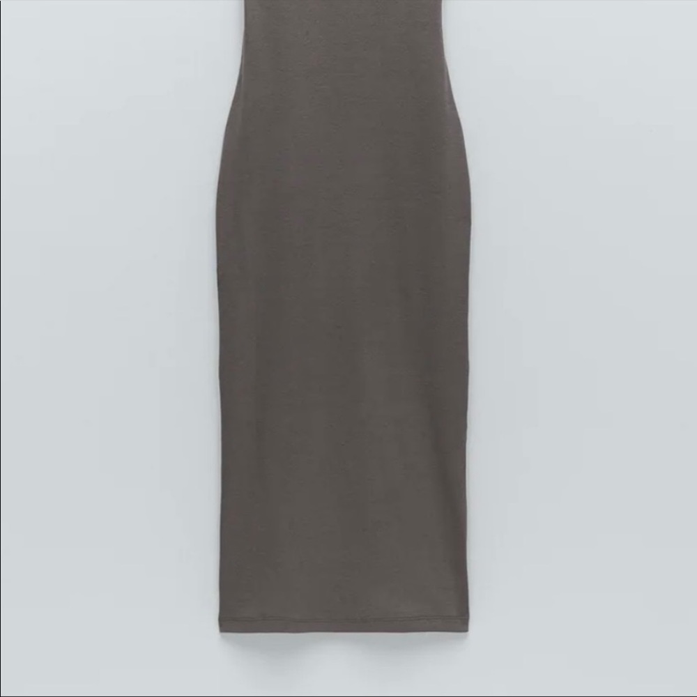 Zara RIBBED TURTLENECK DRESS - Picture 4 of 6